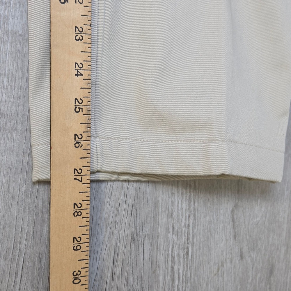 L.L.Bean Women's 10 Tall Khaki Pleated Pants Elastic Straight Leg Beige Trousers - Picture 9 of 11